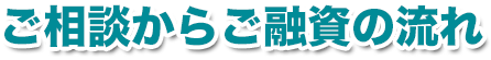 ご相談からご融資の流れ