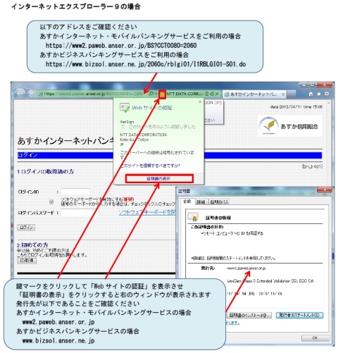 ログイン画面表示例